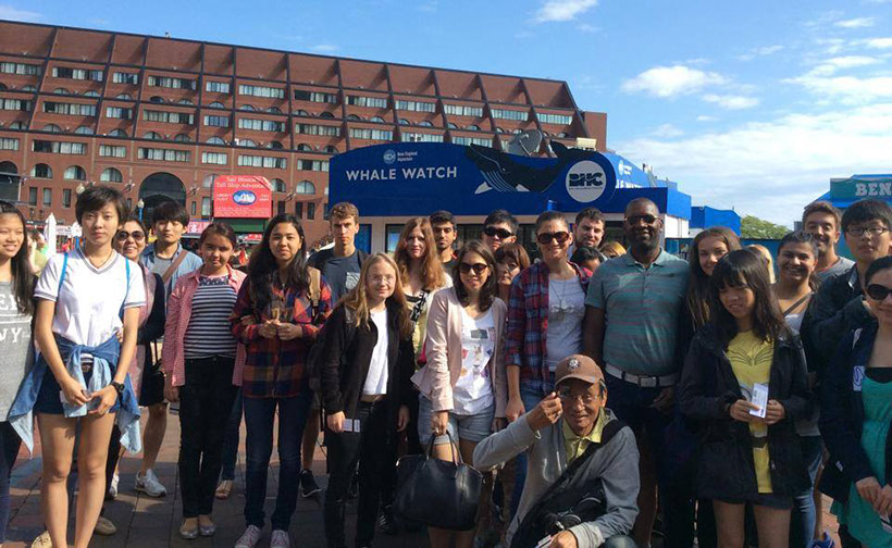 Group photo at the Whale Watch in Boston Boston tour group ready to go on the Whale Watch in Boston