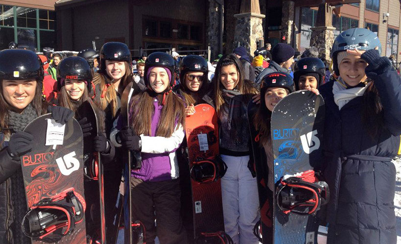 Snowboarders Geared-Up on Mountain Creek Tour Group of Snowboarders geared-up on one of our Mountain Creek Ski/Snowboard Tours.
